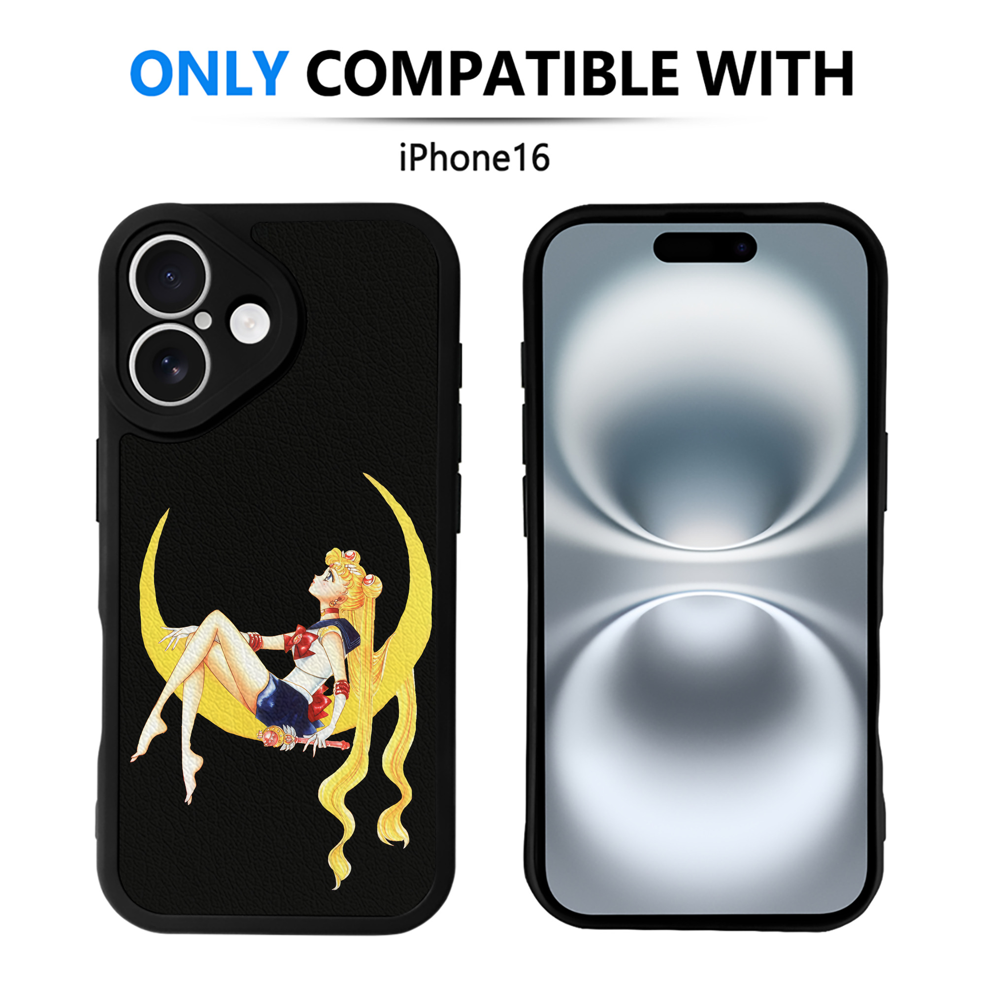 （画像用） 美少女戦士セーラームーン 月野 うさぎ つきの うさぎ Sailor Moon Tsukino Usagi 【iPhone 16シリーズ対応】シリコンスマホケース（レザー調） 材質：シリコン